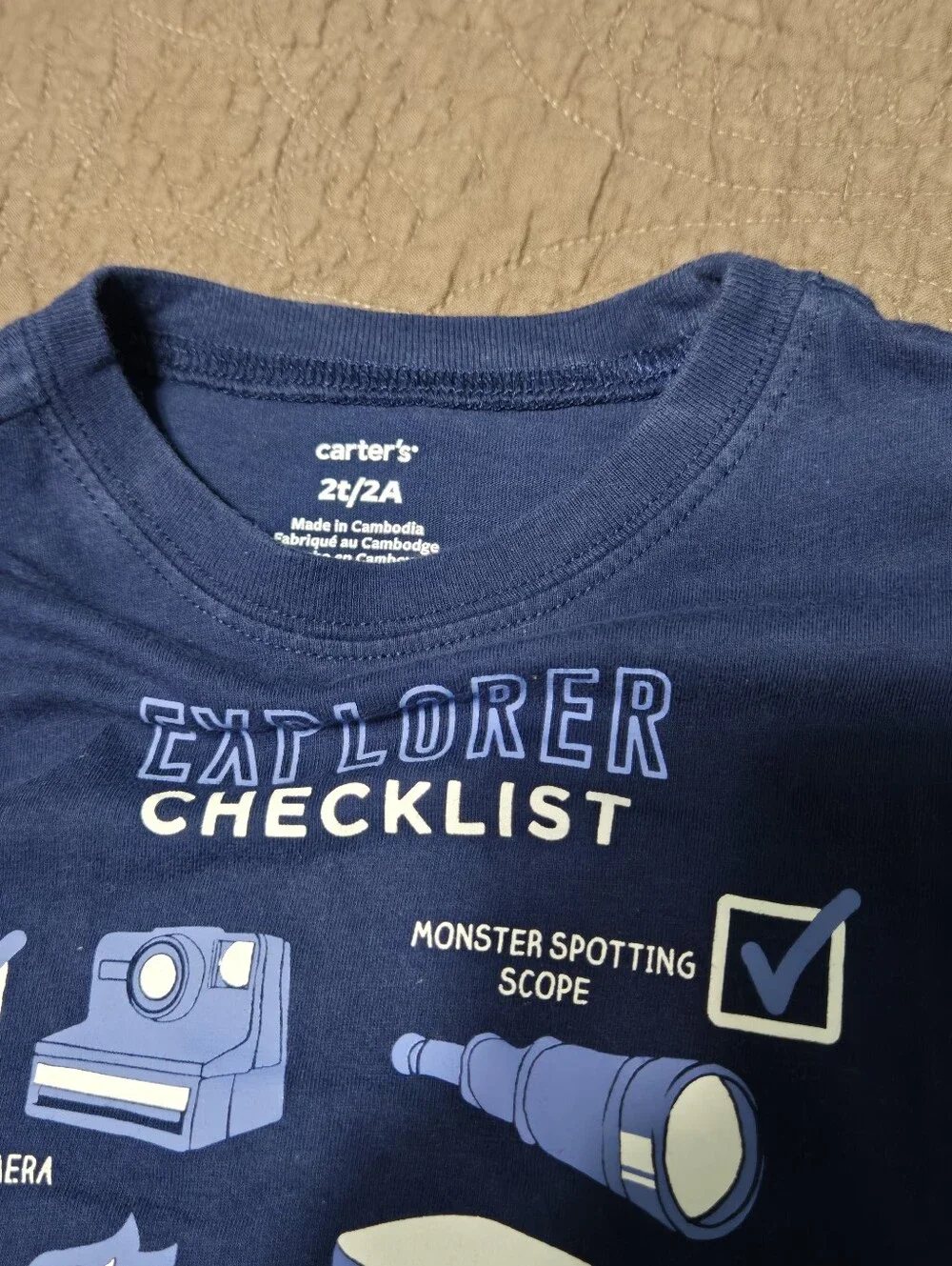 Toddler 2T long sleeves top, EXPLORER CHECKLIST